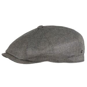 NWT Stetson STC1 Cashmere/Silk Herringbone Brown/Gray Hatteras Newsboy Cap 55cm